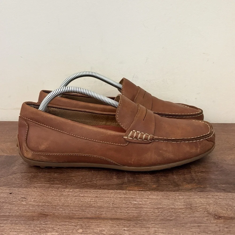 Florsheim Throttle Moc Penny Loafer Driving Shoes Slip On Brown Leather Mens 8‎
